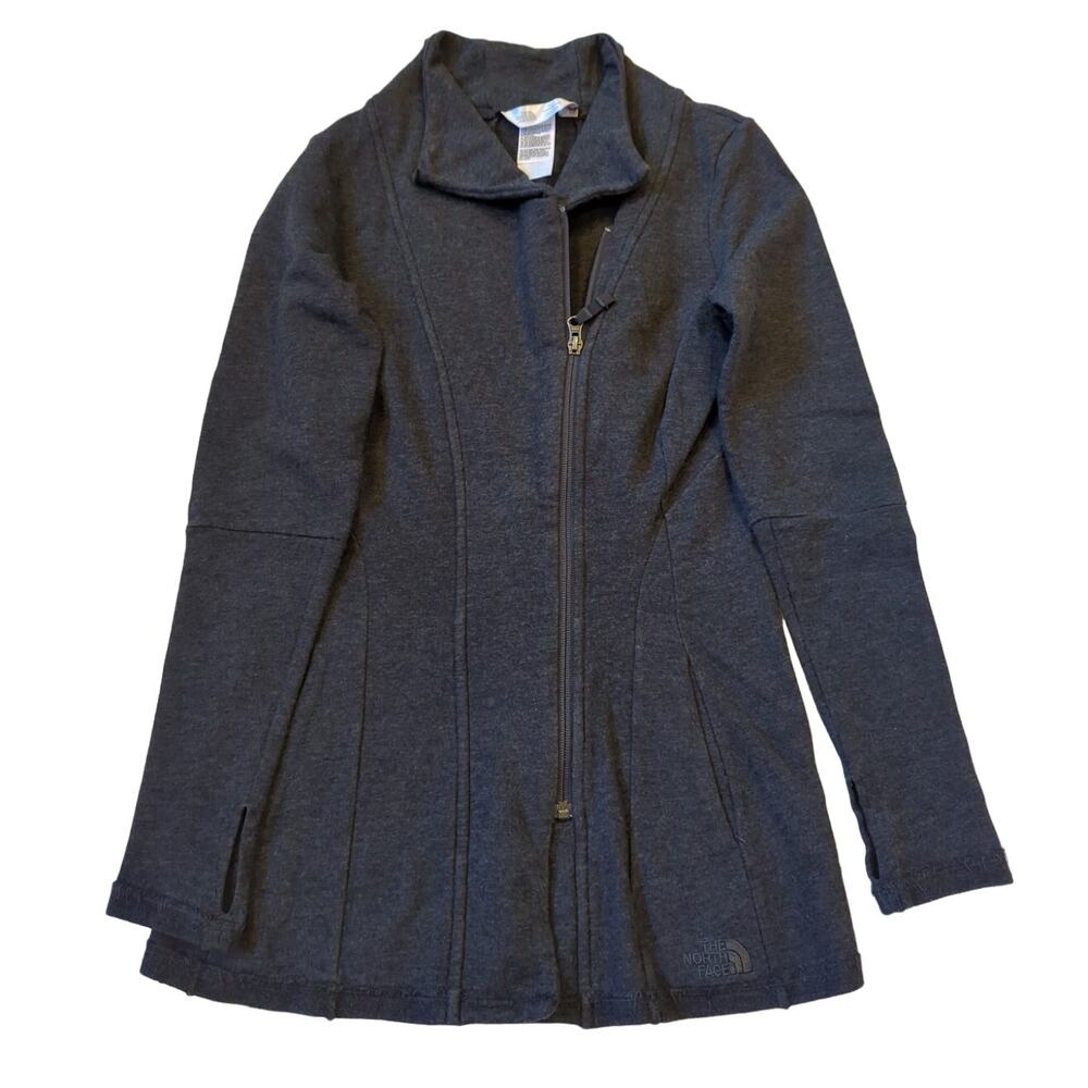 The North Face Wrapture Yoga Tunic Jacket Women's Gray Full Zip High Collar XS